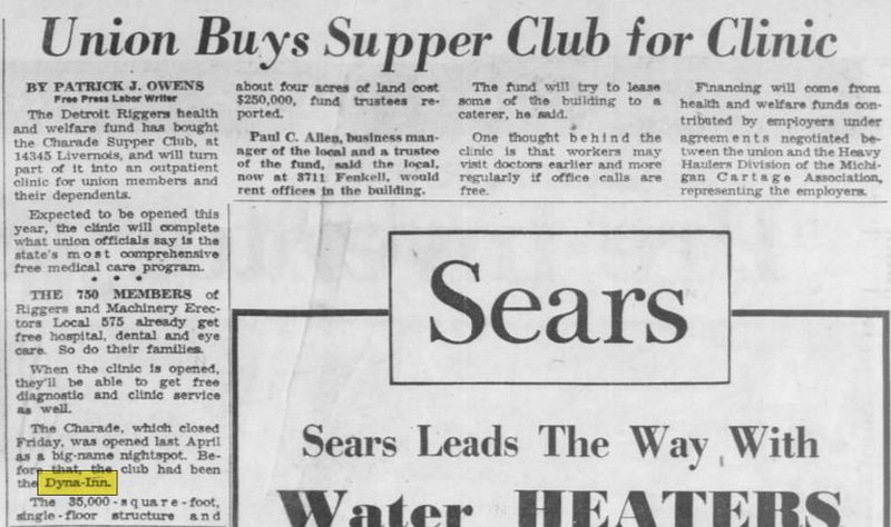 Dyna Inn (Charade Supper Club) - Jan 13 1966 Closes (newer photo)